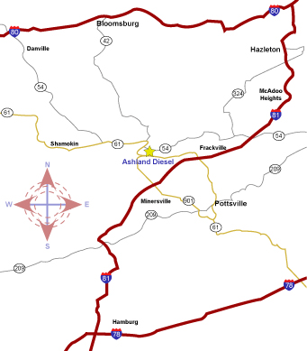 Ashland Diesel Engines, Inc. Map